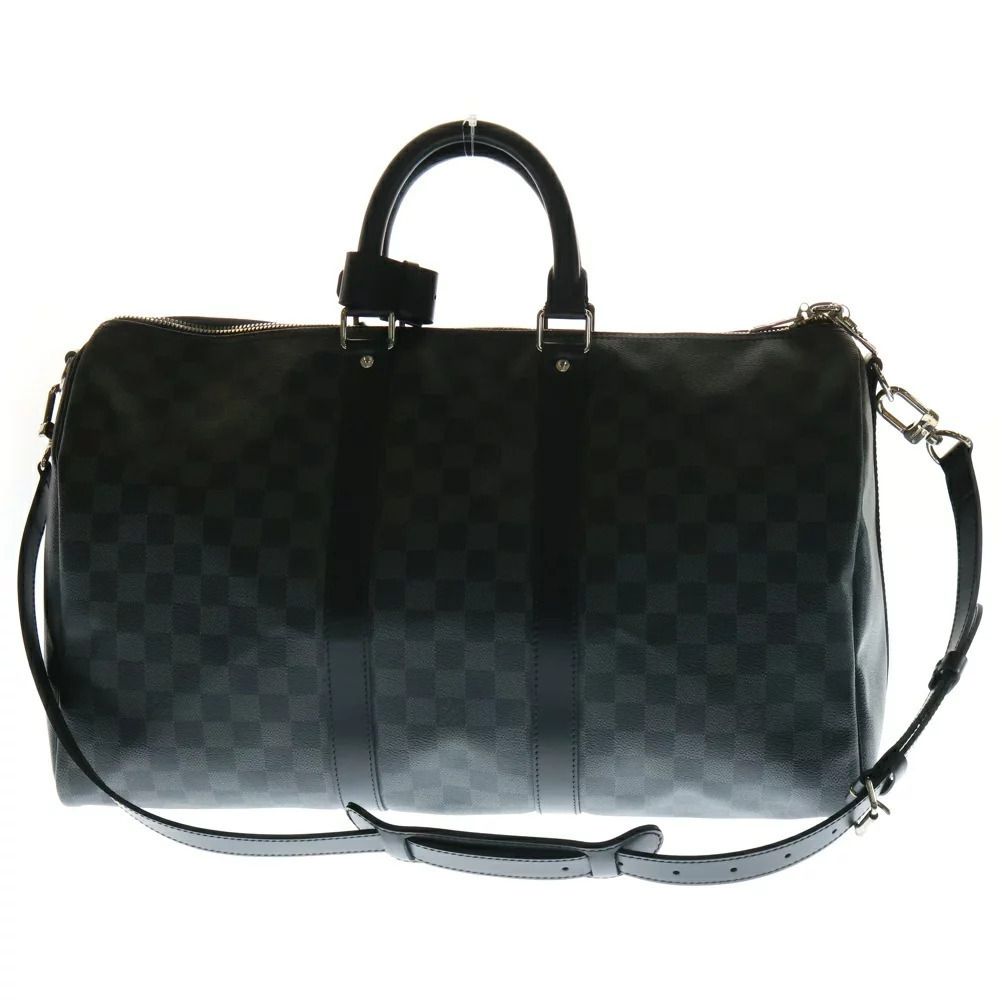 LOUIS VUITTON Damier Graphite Black Keepall Bandouliere Boston Bag Shoulder - Picture 2 of 6